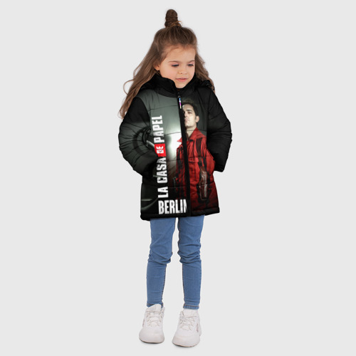 Зимняя куртка для девочек 3D с принтом La casa de papel BERLIN, вид сбоку #3