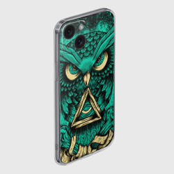 Чехол для iPhone 15 силиконовый с защитой камеры Тотемная сова - фото 2