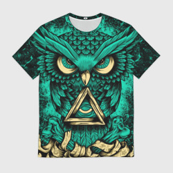 Мужская футболка 3D Тотемная сова