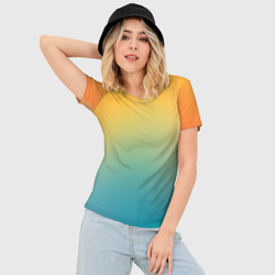 Женская футболка 3D Slim Мягкий летний градиент - фото 2