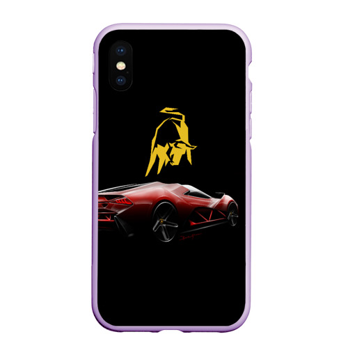 Чехол для iPhone XS Max матовый Lamborghini - motorsport, цвет сиреневый