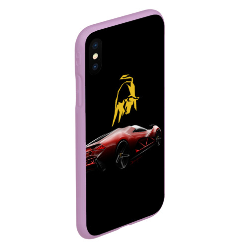 Чехол для iPhone XS Max матовый Lamborghini - motorsport, цвет сиреневый - фото 3