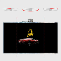 Фляга с принтом Lamborghini - motorsport для любого человека, вид спереди №5. Цвет основы: металл