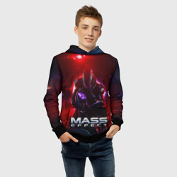 Толстовка с принтом Mass Effect для мужчины, вид на модели спереди №4. Цвет основы: черный