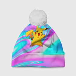 Шапка 3D c помпоном Пикачу