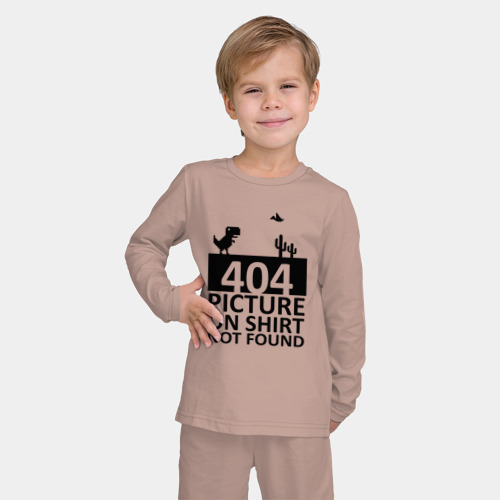 Детская пижама с лонгсливом хлопок 404 picture not found, цвет пыльно-розовый - фото 3