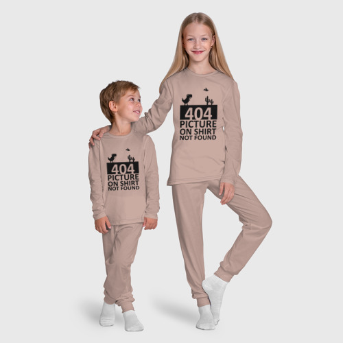 Детская пижама с лонгсливом хлопок 404 picture not found, цвет пыльно-розовый - фото 9