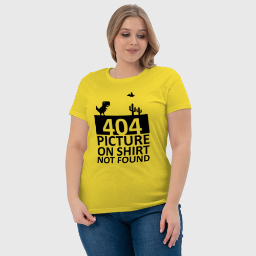 Женская футболка хлопок с принтом 404 picture not found, фото #4