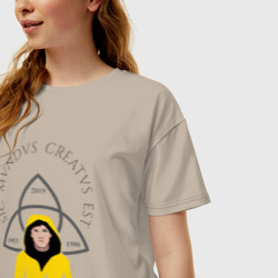 Женская футболка хлопок Oversize ТЬМА (Sic Mundus Creatus Est) - фото 2