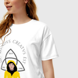 Женская футболка хлопок Oversize Тьма Sic Mundus Creatus Est - фото 2
