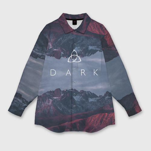 Мужская рубашка oversize 3D Тьма Dark, цвет белый