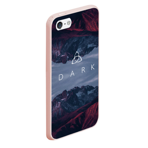 Чехол для iPhone 5/5S матовый Тьма Dark, цвет светло-розовый - фото 3