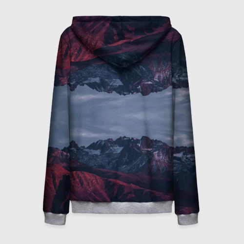 Мужская толстовка 3D на молнии с принтом Тьма Dark, вид сзади #1