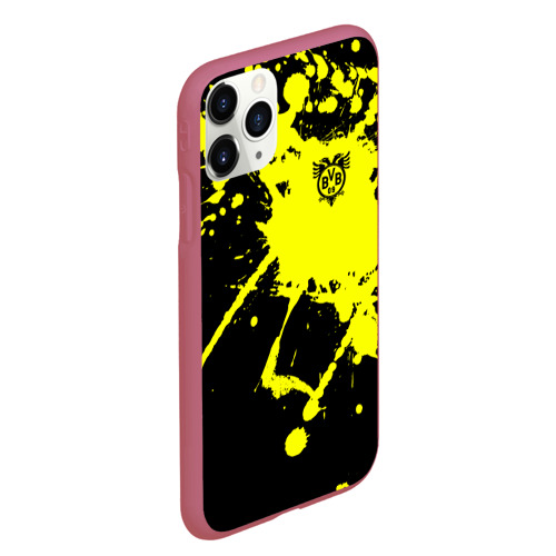 Чехол для iPhone 11 Pro Max матовый FC Borussia, цвет малиновый - фото 3