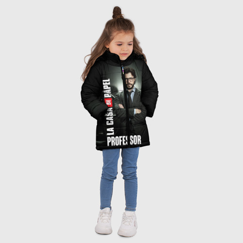Зимняя куртка для девочек 3D Бумажный дом Профессор, цвет черный - фото 5