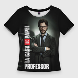Женская футболка 3D Slim Бумажный дом Профессор