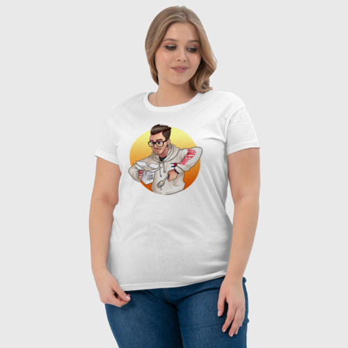 Женская футболка хлопок с принтом Мамина перловка, фото #4