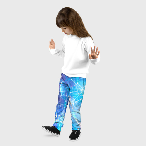 Детские брюки 3D с принтом Линии звезды блики, фото на моделе #1