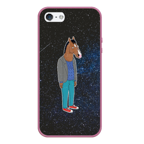 Чехол для iPhone 5/5S матовый Galaxy BoJack, цвет розовый