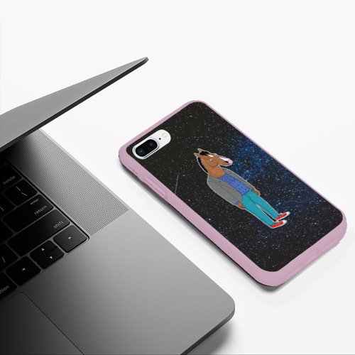 Чехол для iPhone 7Plus/8 Plus матовый Galaxy BoJack, цвет розовый - фото 5