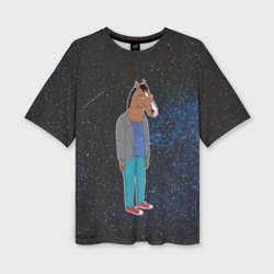 Женская футболка oversize 3D Galaxy BoJack