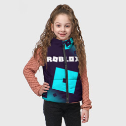 Жилет с принтом Roblox Роблокс для ребенка, вид на модели спереди №2. Цвет основы: черный