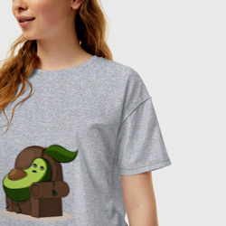 Женская футболка хлопок Oversize Авокадо - фото 2