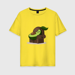 Женская футболка хлопок Oversize Авокадо