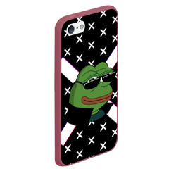 Чехол для iPhone 5/5S матовый Pepe в очках EZ - фото 2