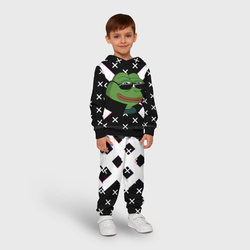 Детский костюм с толстовкой 3D Pepe в очках EZ, цвет черный - фото 3