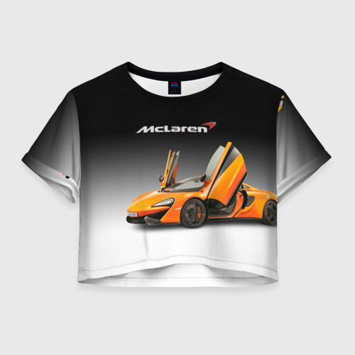 Женская футболка Crop-top 3D McLaren, цвет 3D печать