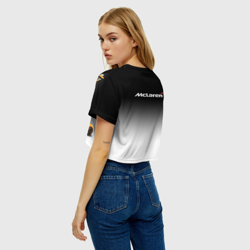 Женская футболка Crop-top 3D McLaren, цвет 3D печать - фото 5