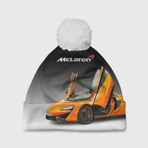 Шапка 3D c помпоном McLaren, цвет 3D печать