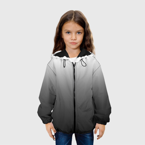 Детская куртка 3D Черно-белый градиент, цвет черный - фото 4
