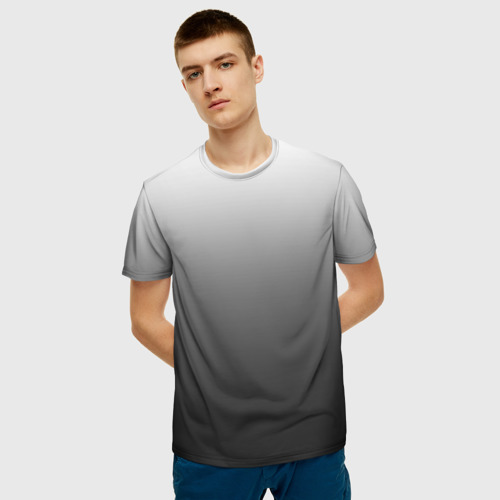 Мужская футболка 3D Черно-белый градиент Фото 01