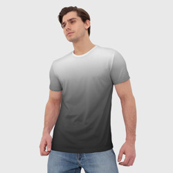 Мужская футболка 3D Черно-белый градиент - фото 2
