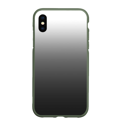 Чехол для iPhone XS Max матовый Черно-белый градиент, цвет темно-зеленый