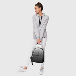 Рюкзак с принтом Черно-белый градиент для любого человека, вид спереди №6. Цвет основы: белый