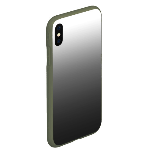 Чехол для iPhone XS Max матовый Черно-белый градиент, цвет темно-зеленый - фото 3