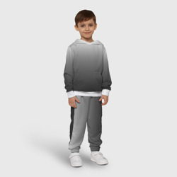Детский костюм с толстовкой 3D Черно-белый градиент - фото 2