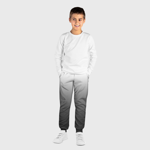 Детские брюки 3D Черно-белый градиент, цвет 3D печать - фото 4