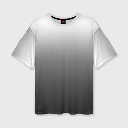 Женская футболка oversize 3D Черно-белый градиент