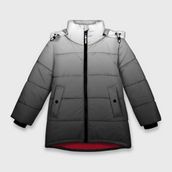 Зимняя куртка для девочек 3D Черно-белый градиент