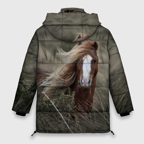 Женская зимняя куртка Oversize Конь, цвет черный - фото 2