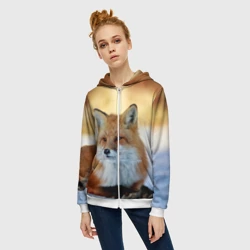 Женская толстовка 3D на молнии Лиса - фото 2