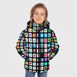 Зимняя куртка для мальчиков 3D Iphone and Apps Icons - фото 2
