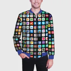 Мужской бомбер 3D Iphone and Apps Icons - фото 2