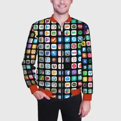Мужской бомбер 3D Iphone and Apps Icons - фото 2