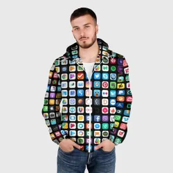 Мужская ветровка 3D Iphone and Apps Icons - фото 2
