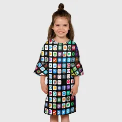 Детское платье 3D Iphone and Apps Icons - фото 2